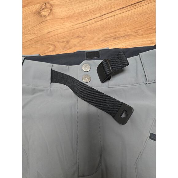 Outdoor Ski Pants Gray Waterproof Zippered Pockets Adjustable Mens 34x32 - Picture 6 of 16